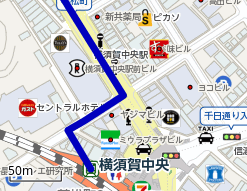 上大岡から横須賀中央までの自動車ルート Navitime