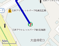 ていね温泉ほのかから三井アウトレットパーク 札幌北広島までの自動車ルート Navitime